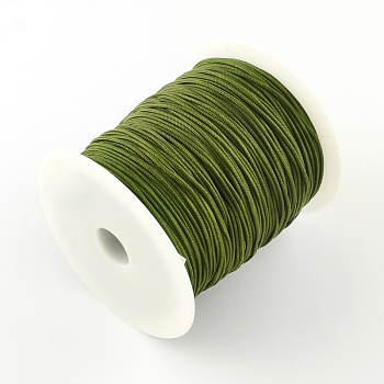 Nylon Thread, with One Nylon Thread inside, Dark Olive Green, 2mm, about 109.36 yards(100m)/roll