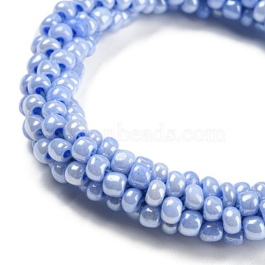 Crochet Glass Beads Braided Stretch Bracelet(BJEW-K232-01B)-2
