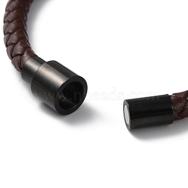 Leather Braided Round Cord Bracelet(BJEW-F460-02EB)-3