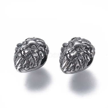 Antique Silver Lion Stainless Steel Beads