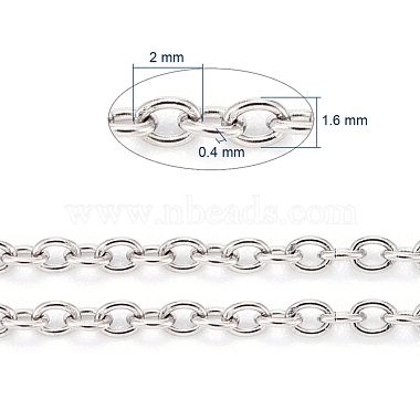 3.28 Feet 304 Stainless Steel Cable Chains(X-CHS-F006-02B-P)-3