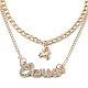 Alloy Double Layered Necklaces(NJEW-B0002-09G)-1