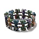 Jaspe impérial naturel teint avec bracelets extensibles en perles de résine(BJEW-G698-01B-05)-2