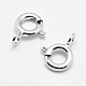Rhodium Plated 925 Sterling Silver Spring Ring Clasps(STER-K167-076A-P)-2