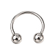 316L Surgical Stainless Steel Circular/Horseshoe Barbell with Round Ball(AJEW-P002-07)-1