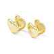 Boucles d'oreilles créoles coeur en laiton pour femme(EJEW-P215-05G)-1