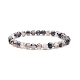 Natural Agate Round Beaded Stretch Bracelet(BJEW-JB08614-03)-1