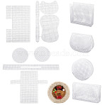 4 Styles Plastic Mesh Sheets, DIY Purse Making, Mixed Shapes, White, 185~590x55~400x1.5mm(FIND-TA0006-66)