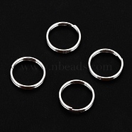 304 Stainless Steel Split Rings, Double Loops Jump Rings, Silver, 8x1mm, Inner Diameter: 7mm, Single Wire: 0.5mm(STAS-P223-22S-09)