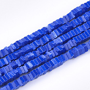 Natural Agate Beads Strands, Dyed, Square Heishi Beads, Thin Slice Beads, Blue, 2~2.5x2~2.5x1mm, Hole: 1mm, about 391~448pcs/strand, 15.7 inch(G-T115-05B)