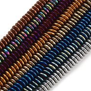 Electroplated Synthetic Non-magnetic Hematite Beads Strands, Saucer Beads, Mixed Color, 4~4.5x1.5mm, Hole: 1mm, about 258pcs/strand, 16.14''(41cm)(G-P545-A01-01)