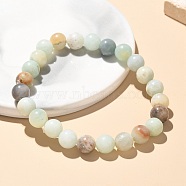 Natural Amazonite Bead Stretch Bracelets, Round, Inner Diameter: 2-1/8 inch~2-3/8 inch(5.5~6cm), Bead: 8mm(BJEW-K212-B-007)