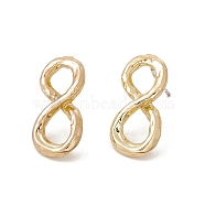 Brass Number Stud Earrings with 925 Sterling Silver Pins for Women, Num.8, 22x10mm, Pin: 0.7mm(EJEW-A077-01H)