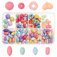 AHADERMAKER 168Pcs 8 Style Opaque Acrylic Beads, Rondelle & Round & Flat Round, Mixed Color, 9~13.5x6~13.5x3~12mm, Hole: 1.2~1.8mm(SACR-GA0001-03)