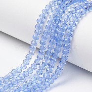 Glass Beads Strands, Faceted, Rondelle, Light Sky Blue, 10x8mm, Hole: 1mm, about 65~66pcs/strand, 20.8~21.2 inch(53~54cm)(X-EGLA-A034-T10mm-D14)