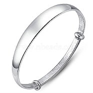 Women's Trendy Brass Smooth Bracelets for Women, Expandable Bangles, Platinum(BJEW-BB59815-A)
