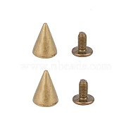 Iron Rivets, for Clothes Bag Shoes Leather Craft, Cone, Antique Bronze, 7~9.5x7mm, Hole: 5mm, 2pcs/set(IFIN-WH0057-41AB)