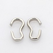 304 Stainless Steel Quick Link Connectors, Chain Findings, Number 3 Shaped Clasps, Stainless Steel Color, 8x4x1mm(STAS-N040-06)