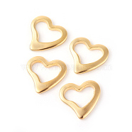 201 Stainless Steel Linking Rings, Heart, Golden, 14.5x15x1.5mm, Inner Size: 11x6mm(STAS-F192-010G)