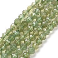 Natural Apatite Beads Strands, Faceted, Round, 4mm, Hole: 0.7mm, about 93~94pcs/strand, 15.35~15.55 inch(39~39.5cm)(G-C009-A22)