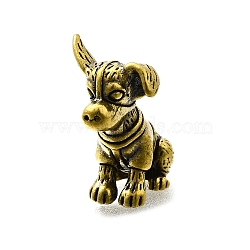 Brass Dog Figurine Statue for Living Room Table Home Decoration, Antique Bronze, 15.5x27x26.5mm(DJEW-Q008-06AB)