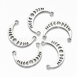 Tibetan Style Alloy Pendants, Moon Phase Charms, Cadmium Free & Nickel Free & Lead Free, Antique Silver, 23x32x1.5mm, Hole: 2mm(PALLOY-R124-01-NR)