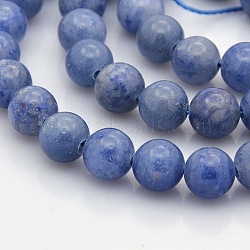 Natural Blue Aventurine Round Beads Strands, 8mm, Hole: 1mm, about 50pcs/strand, 15.7 inch(G-N0120-08-8mm)