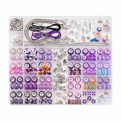 European Bracelets Necklaces Making Kits, Purple(DIY-YW0004-91C)