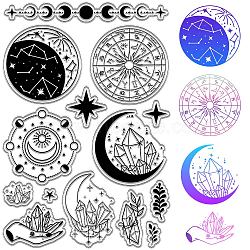 Custom PVC Plastic Clear Stamps, for DIY Scrapbooking, Photo Album Decorative, Cards Making, Stamp Sheets, Film Frame, Moon, 160x110x3mm(DIY-WH0439-0297)