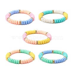 Handmade Polymer Clay Beads Stretch Bracelet for Kid, Mixed Color, Inner Diameter: 1-7/8 inch(4.9cm)(BJEW-JB06870)