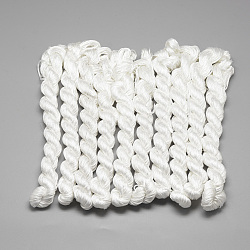 Braided Polyester Cords, White, 1mm, about 28.43 yards(26m)/bundle, 10 bundles/bag(OCOR-Q039-022)