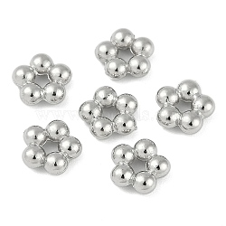 CCB Plastic Beads, Flower, Platinum, 7.5x8x3mm, Hole: 1.8mm(CCB-G020-04P)