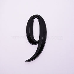 Plastic & PVC Number Sign Labels, Black, Num.9, 9: 67.5x44x8mm(KY-WH0023-B09-03)