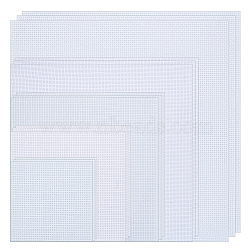 PandaHall Elite 15 Sheets 5 Style 11CT Cross Stitch Fabric Sheets, Cotton Aida Cloth, Square, Mixed Color, 100~300x100~300x0.6~0.8mm, 3 sheets/style(DIY-PH0020-89)