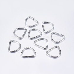 304 Stainless Steel Keychain Clasp Findings, Stainless Steel Color, 12x15x1.5mm(STAS-L198-02P)