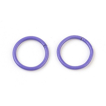 Iron Jump Rings, Open Jump Rings, Medium Purple, 18 Gauge, 10x1mm, Inner Diameter: 8mm
