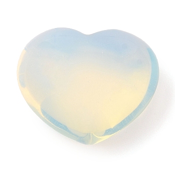 Opalite Love Heart Stone, Pocket Palm Stone for Reiki Balancing, 24~25.5x30x15~17mm