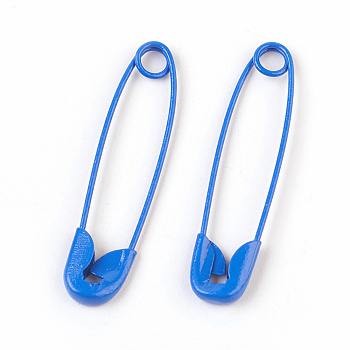 Iron Safety Pins, Royal Blue, 30x7x2mm, Pin: 0.7mm