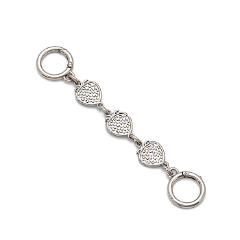 Alloy Strawberry Bag Strap Extenders, with Spring Gate Rings, for Bag Replacement Accessories, Platinum, Strawberry: 1.4cm