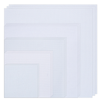 PandaHall Elite 15 Sheets 5 Style 11CT Cross Stitch Fabric Sheets, Cotton Aida Cloth, Square, Mixed Color, 100~300x100~300x0.6~0.8mm, 3 sheets/style