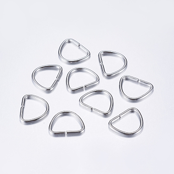 304 Stainless Steel Keychain Clasp Findings, Stainless Steel Color, 12x15x1.5mm