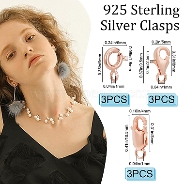 beebeecraft 9pcs 9 style 925 fermoirs en argent sterling(STER-BBC0001-17C)-2