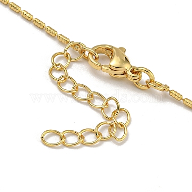 Brass Pave Cubic Zirconia Peach Heart Pendant Necklaces for Women(NJEW-Q346-03G-01)-3