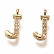 Brass Micro Pave Clear Cubic Zirconia Charms(ZIRC-B002-39G-J)-1