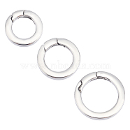 3Pcs 3 Styles 304 Stainless Steel Spring Gate Rings, O Rings, Stainless Steel Color, 18~24x3.5mm, 7 Gauge, Inner Diameter: 11~17mm, 1pc/style(STAS-UN0040-92)