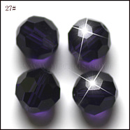 Imitation Austrian Crystal Beads, Grade AAA, Faceted(32 Facets), Round, DarkSlate Blue, 4mm, Hole: 0.7~0.9mm(SWAR-F021-4mm-277)