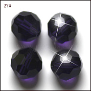 Imitation Austrian Crystal Beads, Grade AAA, K9 Glass, Faceted(32 Facets), Round, DarkSlate Blue, 4mm, Hole: 0.7~0.9mm(SWAR-F021-4mm-277)