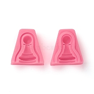 Food Grade Silicone Molds, Fondant Molds, For DIY Cake Decoration, Chocolate, Candy, UV Resin & Epoxy Resin Jewelry Making, Chess Piece, Pink, 39x37x16.4mm, Inner Diameter: 31x9~18mm(DIY-E021-53)