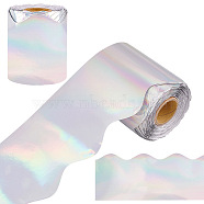 Wavy Edge Waterproof PET Rainbow Holographic Tape, Bulletin Board Borders, Colorful, 75x0.1mm, about 20m/roll(DIY-WH0308-438B)