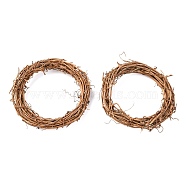 Circle Shape Rattan Vine Branch Wreath Hoop, for DIY Easter Christmas Party Decors, BurlyWood, 14.5~15x2~2.3cm, Inner Diameter: 11~11.5cm(DIY-B022-01D)
